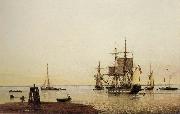 Henry Redmore Merchantmen and other Vessels off the Spurn Light Vessel oil on canvas